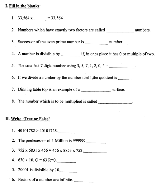 CBSE Class 5 Mathematics Question Paper Set M