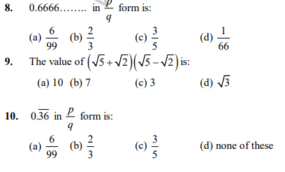 CBSE Class 10 Real Numbers MCQs Set A, Multiple Choice Questions For ...