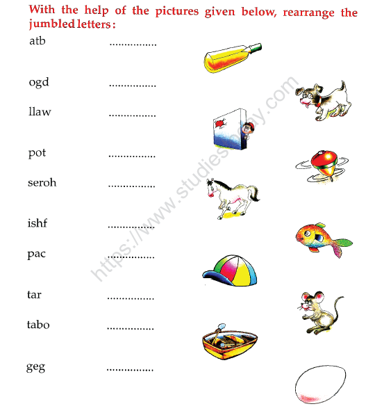 CBSE Class 1 English Naming Words Worksheet Set E Practice Worksheet ...