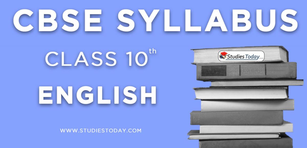 CBSE Class 10 Syllabus for English 2020 2021