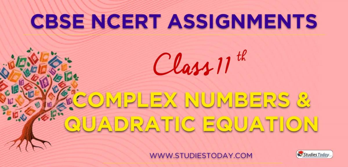 CBSE NCERT Assignments for Class 11 Complex Numbers and Quadratic Equation