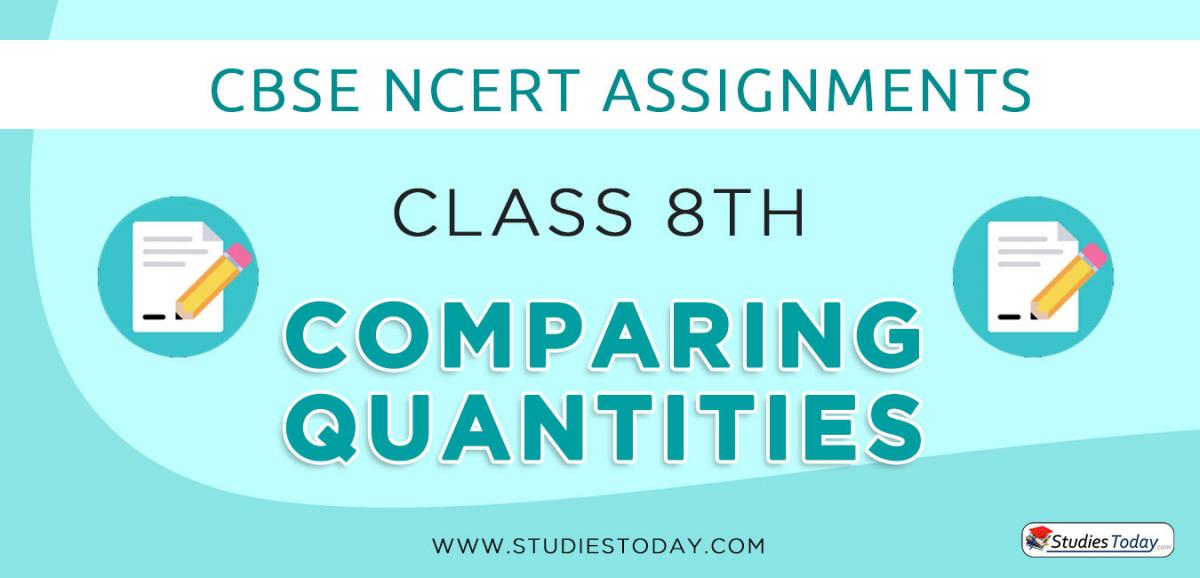 CBSE NCERT Assignments for Class 8 Comparing Quantities
