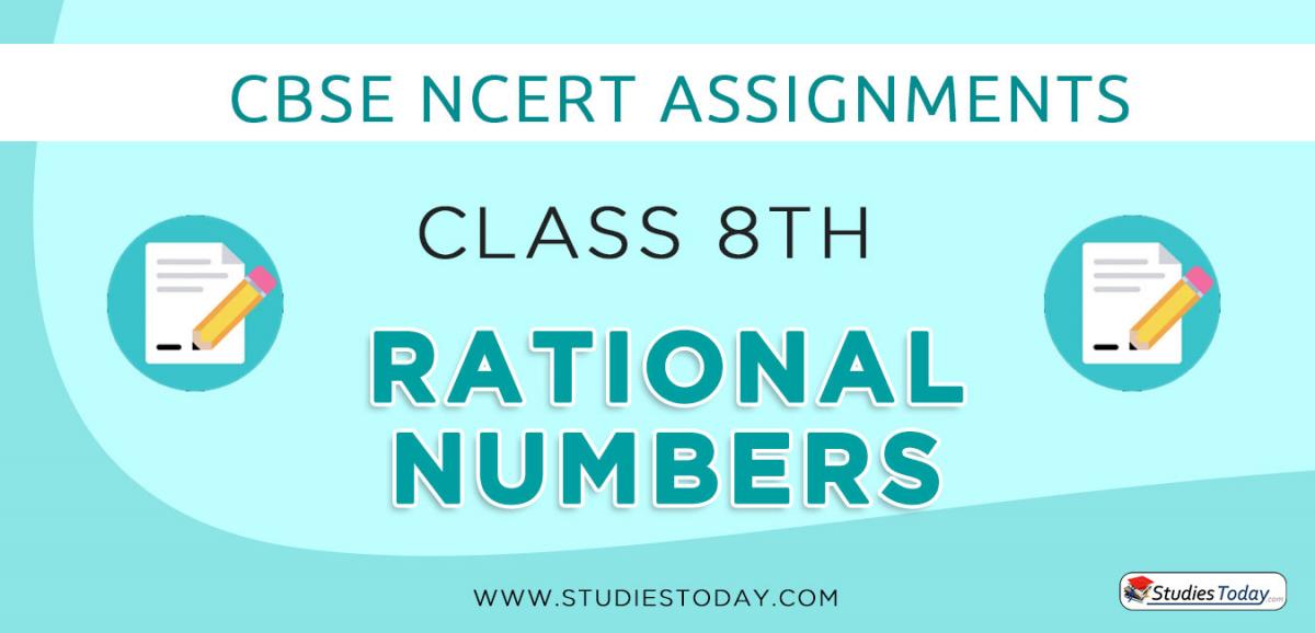CBSE NCERT Assignments for Class 8 Rational Numbers
