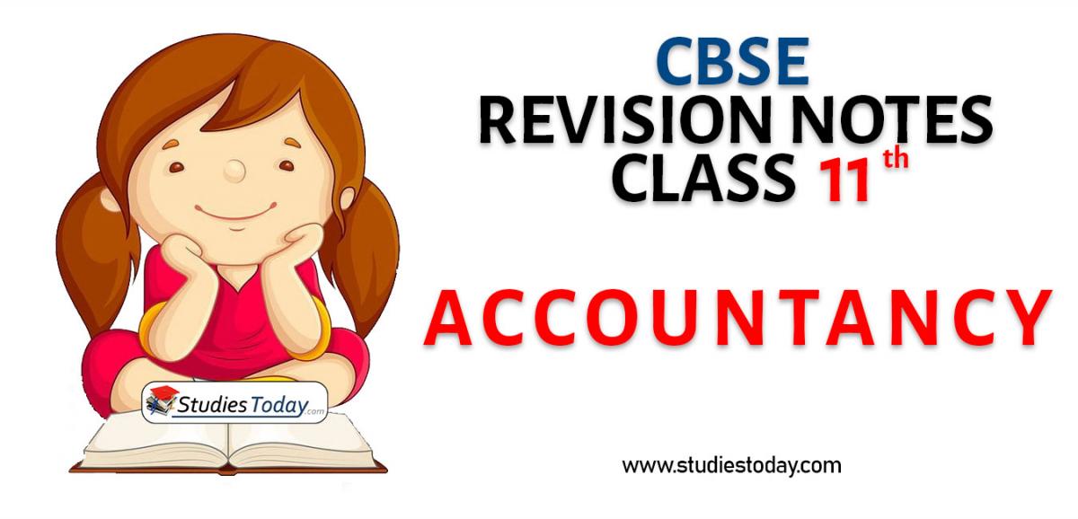 Revision Notes for CBSE Class 11 Accountancy