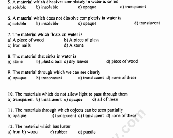 cbse-class-6-science-sorting-materials-into-groups-mcqs-multiple-choice-questions-for-science