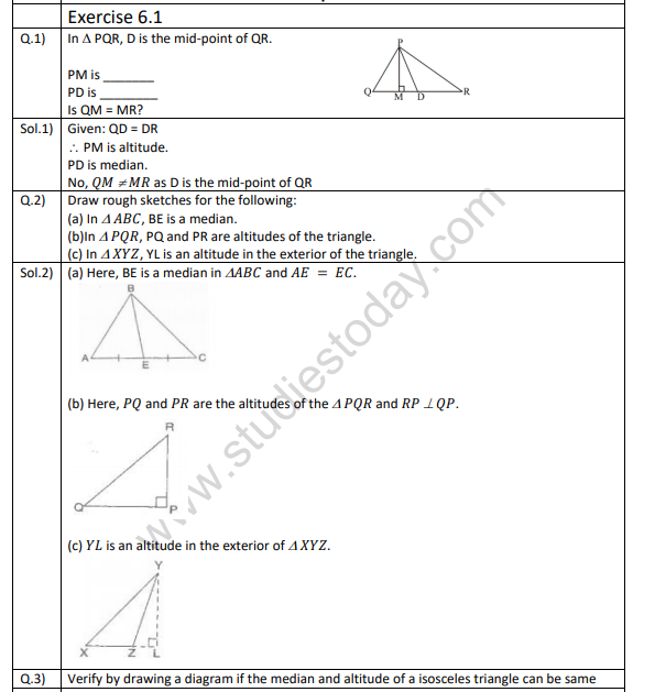 Ncert Solutions Class 7 Mathematics Triangle And Its Properties 3365