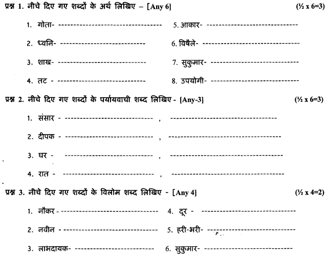 cbse class 4 hindi question paper set h