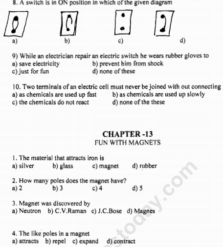 fun with magnets class 6 worksheet