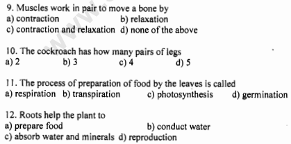 cbse class 6 science body movements mcqs set b multiple