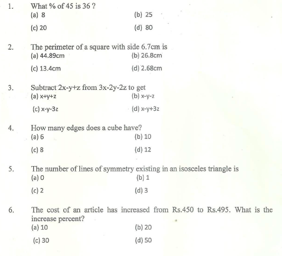 Mcq Questions For Class 7 Maths With Answers Pdf Mobile Legends Free 