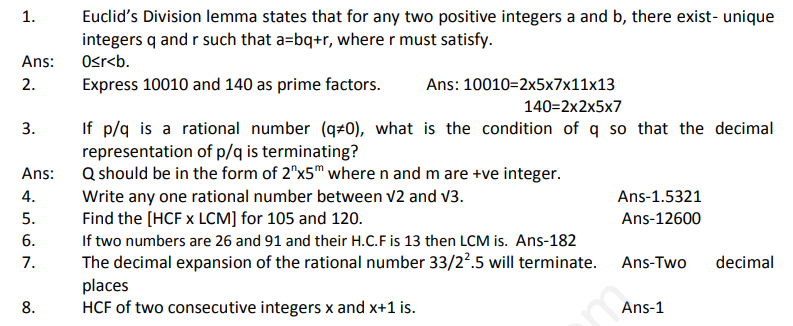 CBSE Class 10 Mathematics Question Bank Set F