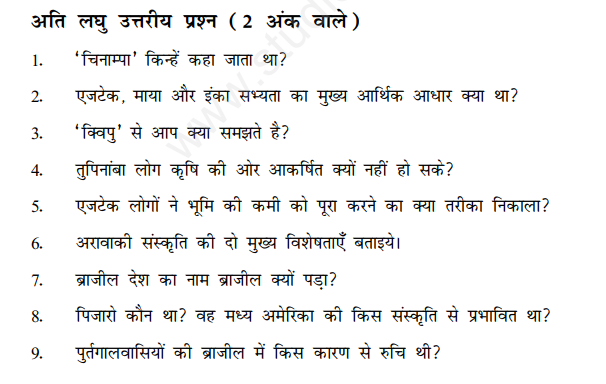 CBSE Class 11 History Confrontation of Cultures Hindi Assignment