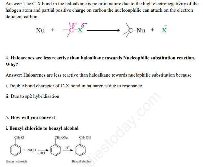 CBSE Class 12 Chemistry Halo Alkanes and Halo arenes Assignment-2