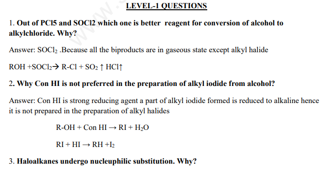 CBSE Class 12 Chemistry Halo Alkanes and Halo arenes Assignment