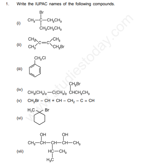 CBSE Class 12 Chemistry Halo Alkanes and Halo arenes Questions
