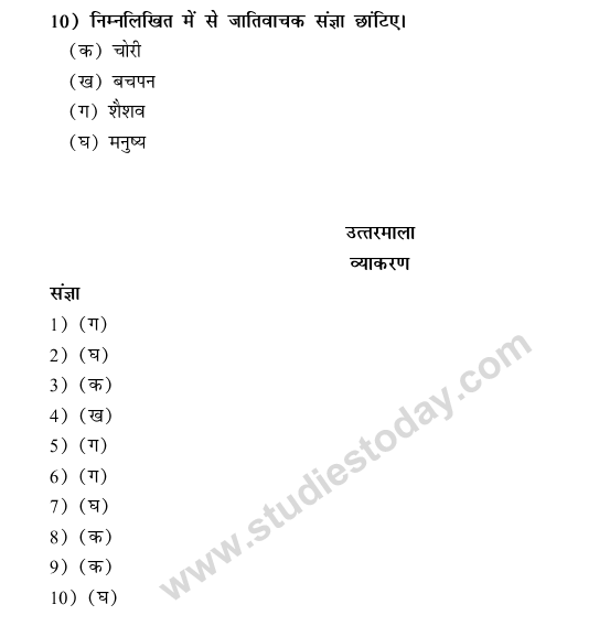cbse class 9 hindi vyakaran sanghya mcqs multiple choice questions for hindi