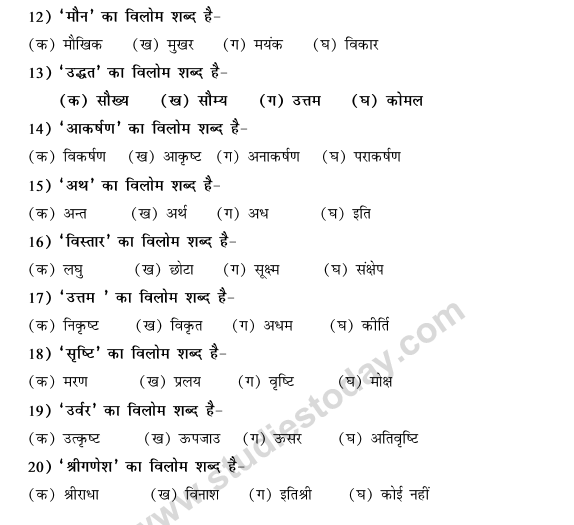 CBSE Class 9 Hindi Conventions MCQs-45