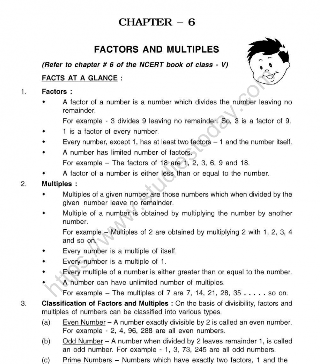 Class 5 Factors And Multiples Worksheets
