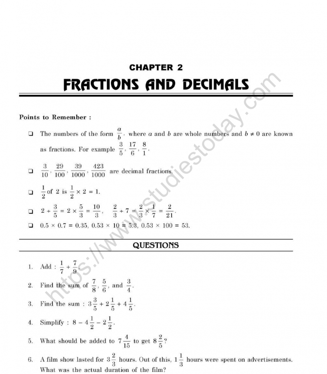 cbse-class-7-mental-maths-fractions-and-decimals-worksheet