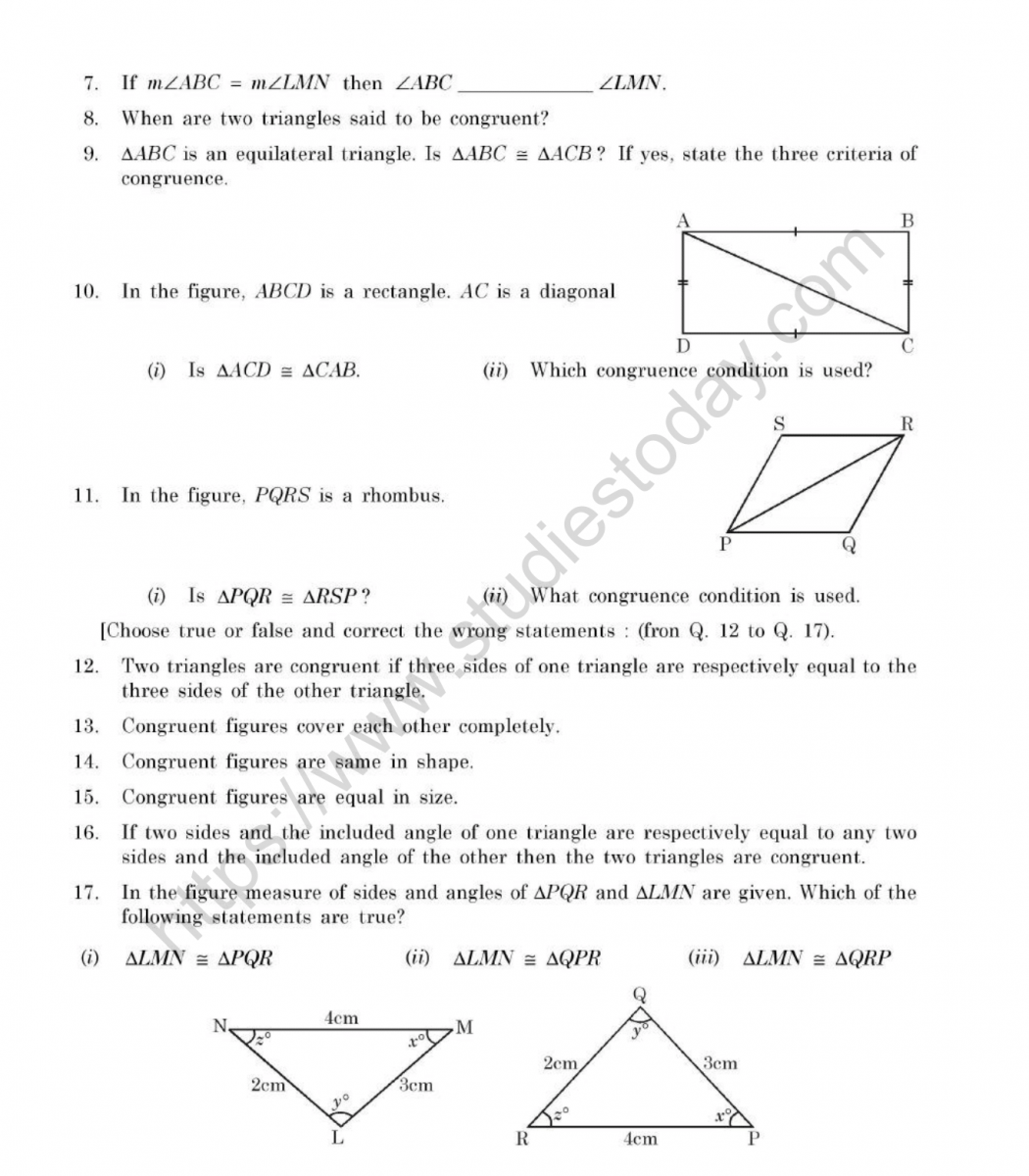 Congruent Triangles Worksheets Triangle Congruence Interactive Worksheet