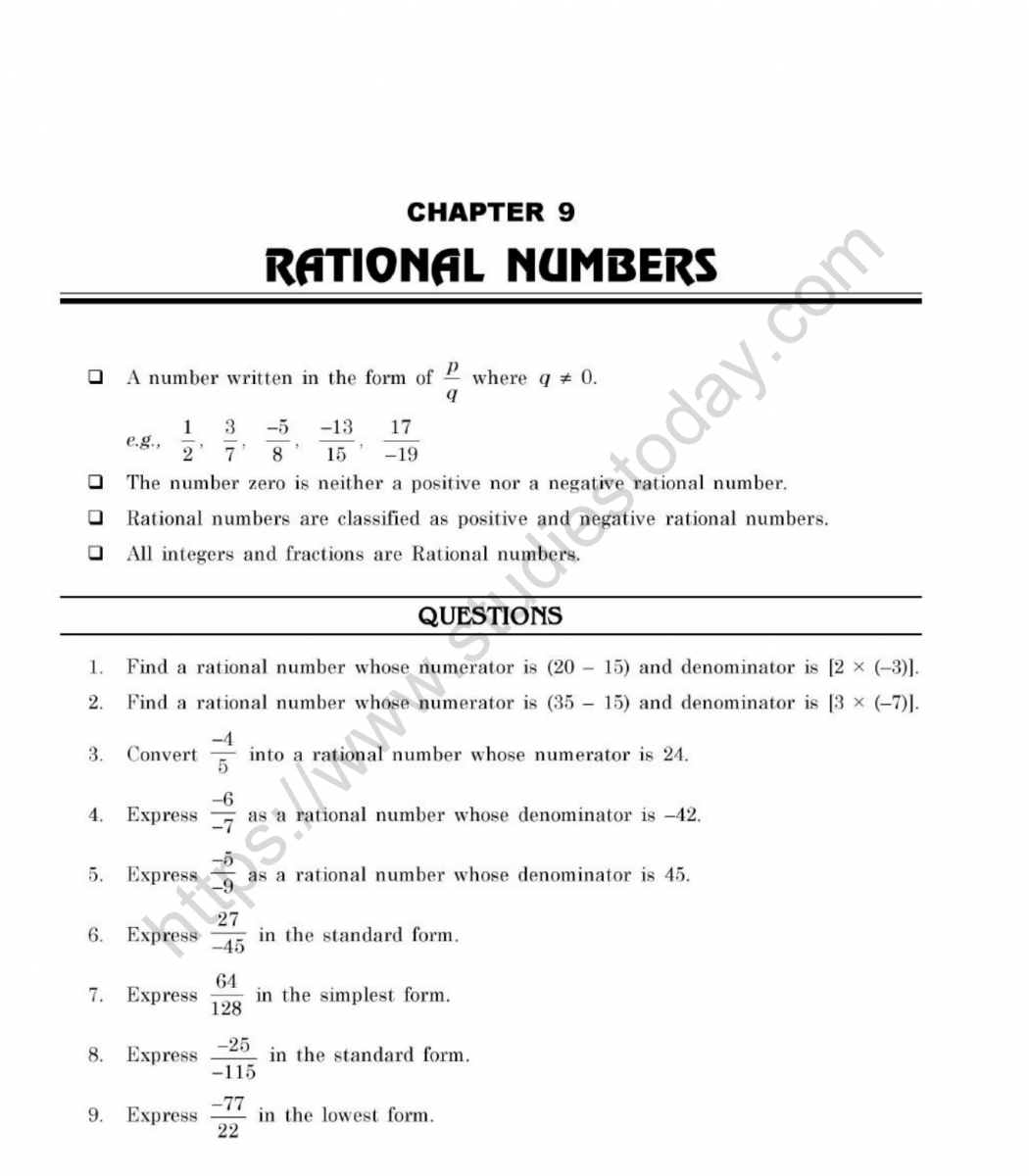 Rational Numbers Word Problems Worksheet Grade 7 Pdf