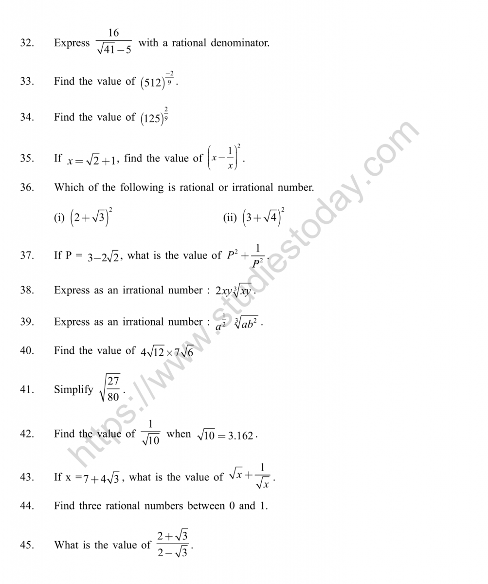 cbse-class-9-mental-maths-number-system-worksheet