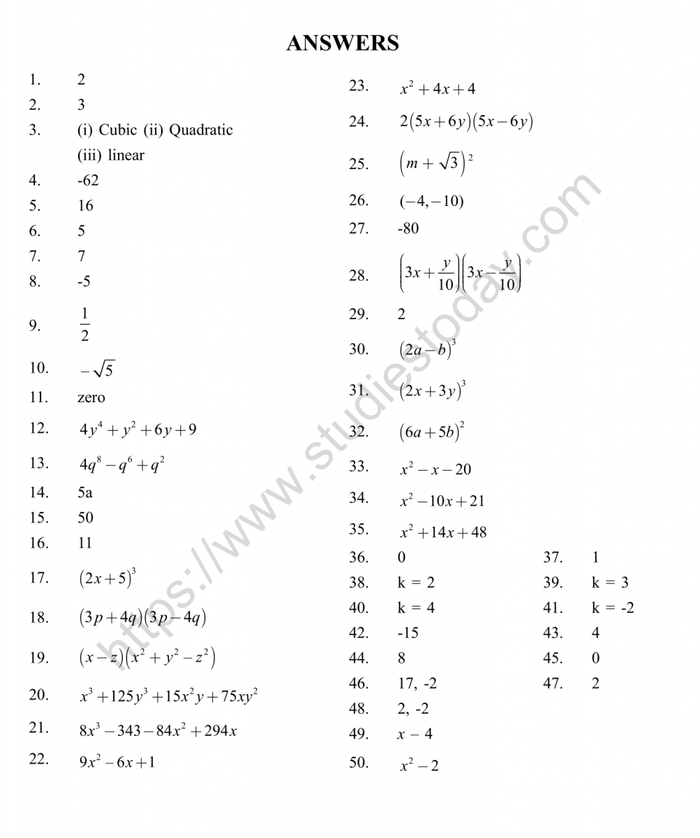 cbse-class-9-mental-maths-polynomials-worksheet