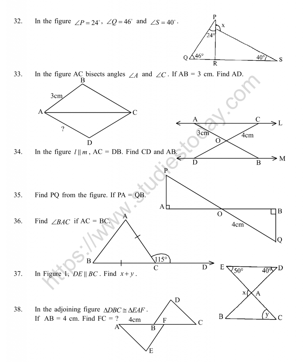 cbse-class-9-mental-maths-triangles-worksheet