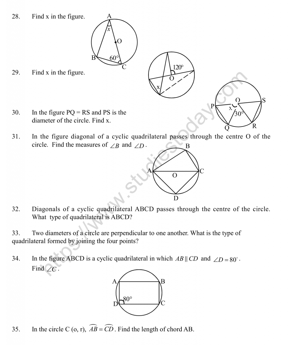 cbse-class-9-mental-maths-circles-worksheet