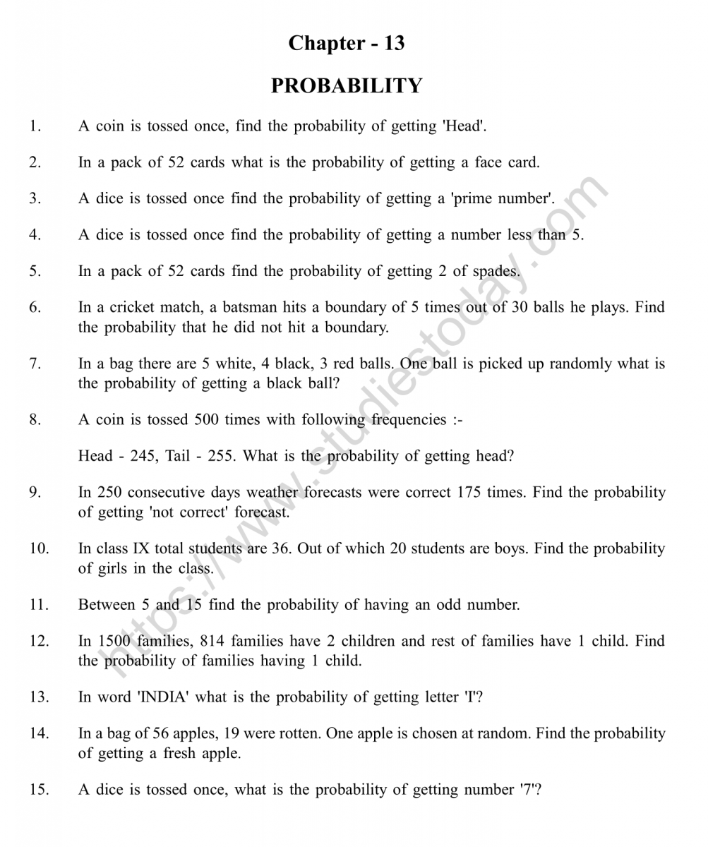 Probability Worksheet Number 6 Compound