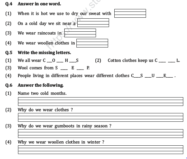 cbse class 1 evs revision worksheet set c practice worksheet for