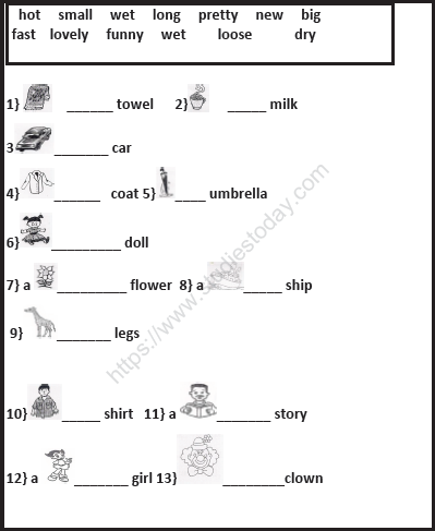 cbse class 1 english grammar worksheet set a practice