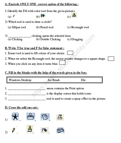 CBSE Class 2 Computers Practice Worksheet (7)