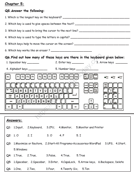 CBSE Class 2 Computers Practice Worksheet