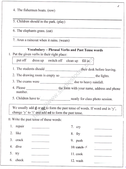 CBSE Class 2 English Practice Worksheet in PDF