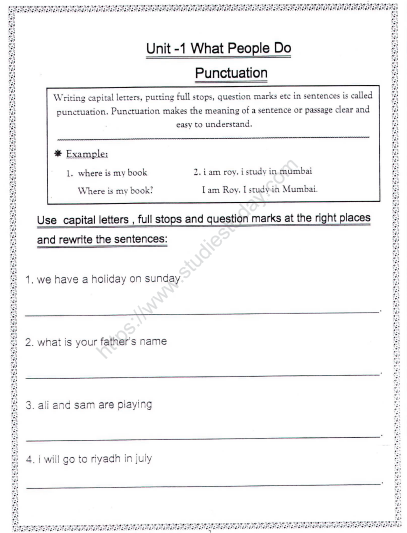 cbse class 2 english practice punctuation worksheet set a practice