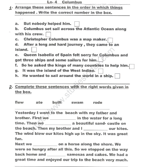 cbse worksheets for class 2 english cbse class 2 english lesson 17