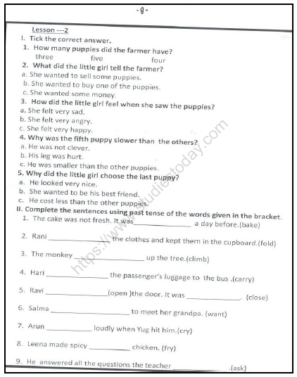 cbse class 2 english dictation words worksheet practice worksheet for