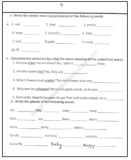 CBSE Class 2 English Dictation Words Worksheet