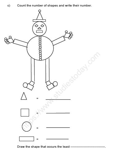 CBSE Class 1 Mathematics Sample Paper Set K