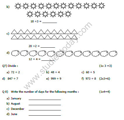 CBSE Class 2 Maths Sample Paper Set F