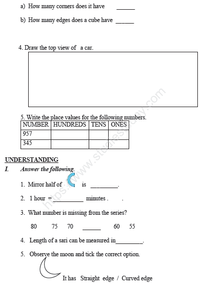CBSE Class 3 Maths Sample Paper Set I