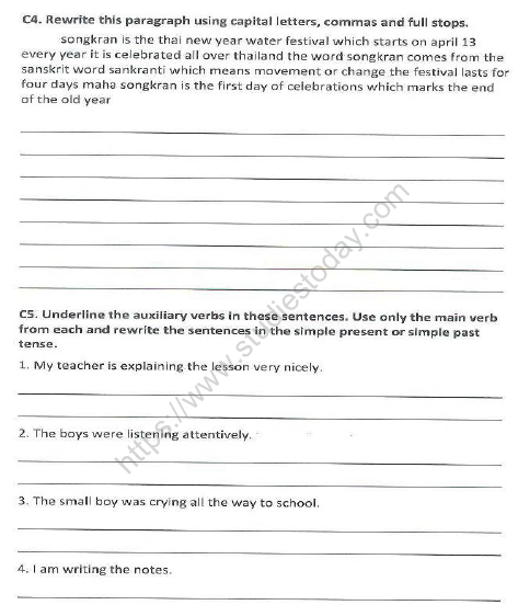 CBSE Class 5 English Sample Paper Set O