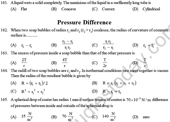 NEET UG Physics Properties of Liquid of Solid MCQs-40