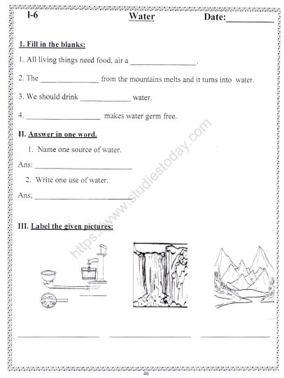 cbse class 2 evs practice water worksheet practice worksheet for