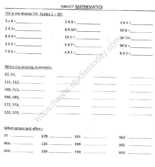 CBSE Class 2 Maths Activity Worksheet in PDF