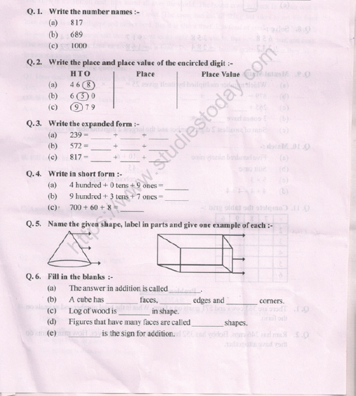 CBSE Class 2 Maths Worksheet