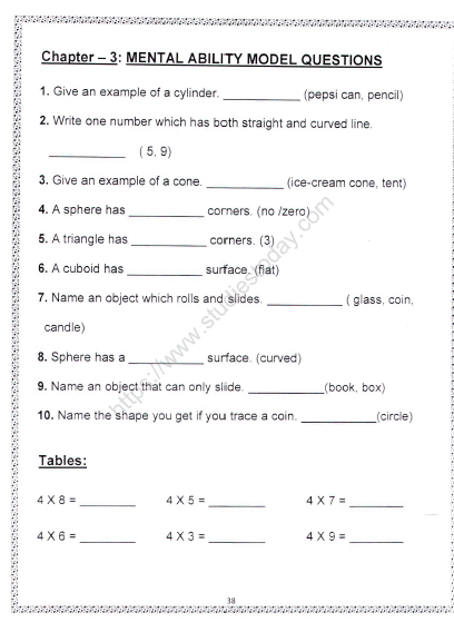 CBSE Class 2 Maths Practice Worksheets (152) - Mental Ability