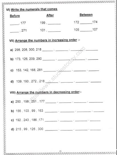 CBSE Class 2 Maths Numerals Worksheet