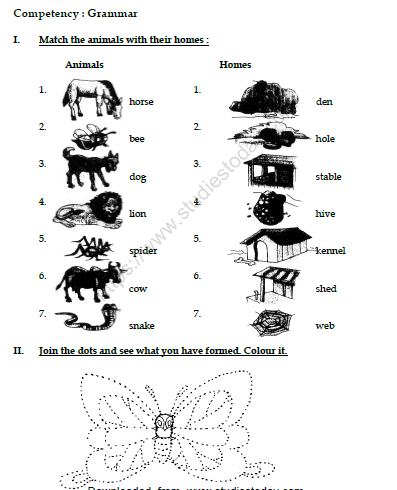 CBSE Class 3 English The Yellow Butterfly Worksheet